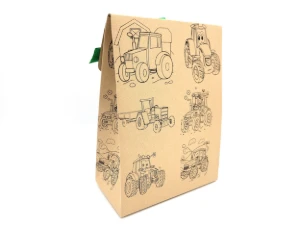 Kit Colorir e Modelar Trator com Sacola Kraft - Artesanato e Personalizados