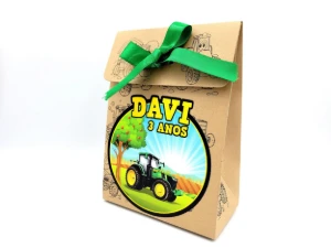 Kit Colorir e Modelar Trator com Sacola Kraft - Artesanato e Personalizados
