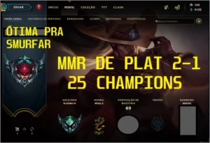 Conta platina 4 lol (barata) Smurf - mmr bom - League of Legends