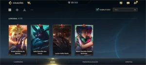 WILD RIFT GRÃO MESTRE; {4LENDÁRIAS}; PASSE ON; 33 SKINS - League of Legends: Wild Rift LOL WR
