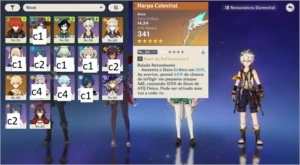 Conta genshin Diluc+Venti+Albedo+Mona - Genshin Impact