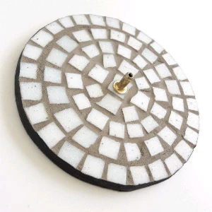 Porta Incenso Mosaico Branco G - Artesanato e Personalizados