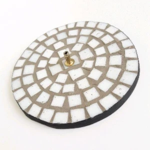 Porta Incenso Mosaico Branco G - Artesanato e Personalizados