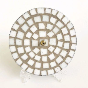 Porta Incenso Mosaico Branco G - Artesanato e Personalizados