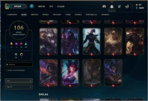 CONTA COM MAIS DE 100 SKINS - League of Legends LOL