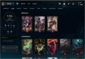 CONTA COM MAIS DE 100 SKINS - League of Legends LOL