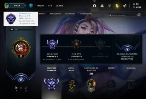 Conta DIAMANTE 2 com 12 skins e 27 champs (75 PDL) - League of Legends LOL