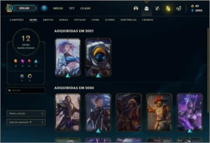Conta DIAMANTE 2 com 12 skins e 27 champs (75 PDL) - League of Legends LOL