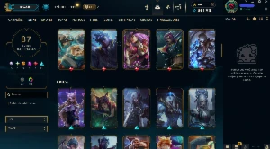 87 skins - platina - quase todos os campeões - League of Legends LOL