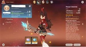 ar 10 HARPA CELESTIAL  +20 DESTINOS - Genshin Impact
