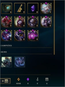 CONTA BORDA DIAMANTE TODOS CAMPEÕES 53 SKINS - League of Legends LOL