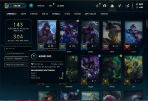 Conta bronze 3 com 110 Champs e 46 Skins ( MAIN ADC ) - League of Legends LOL