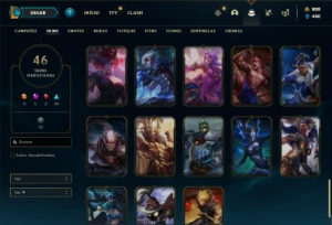 Conta bronze 3 com 110 Champs e 46 Skins ( MAIN ADC ) - League of Legends LOL