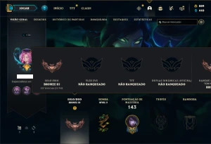 Conta bronze 3 com 110 Champs e 46 Skins ( MAIN ADC ) - League of Legends LOL