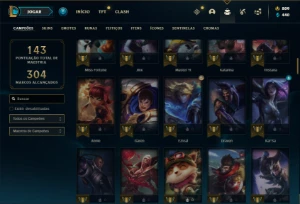 Conta bronze 3 com 110 Champs e 46 Skins ( MAIN ADC ) - League of Legends LOL