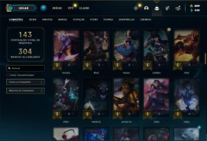 Conta bronze 3 com 110 Champs e 46 Skins ( MAIN ADC ) - League of Legends LOL