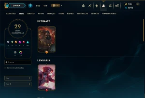 Diamante 4 com 75 Champs e 29 Skins - League of Legends LOL