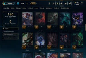 Diamante 4 com 75 Champs e 29 Skins - League of Legends LOL