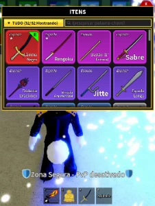 Conta de blox fruits com dark blade e 2 espaços no baú - Roblox