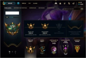 Conta ouro 4 com 27 skins e 34 champs - League of Legends LOL