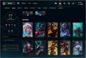 Conta ouro 4 com 27 skins e 34 champs - League of Legends LOL