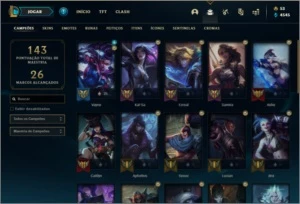 Conta ouro 4 com 27 skins e 34 champs - League of Legends LOL