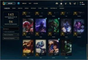 Conta ouro 4 com 27 skins e 34 champs - League of Legends LOL