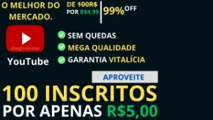 [Promoção] 100 Inscritos Youtube R$4,99 Reais | Garantia De - Redes Sociais