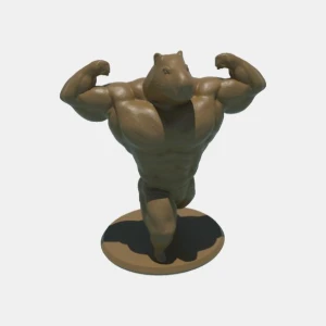 Capivara Bodybuilder Decorativa em Impressão 3D