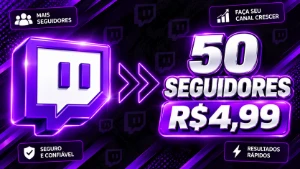 50 Seguidores Reais Para Twitch - Redes Sociais