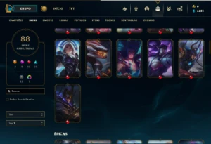 Conta lol plat 3 mtas skins - League of Legends