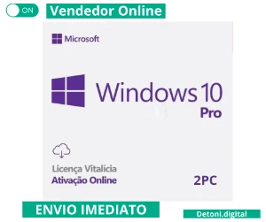 Key Vitalícia Windows 10 Pro 32/64 bits - ENVIO IMEDIATO