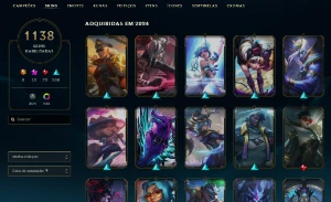 Conta mestre lol com 1138 skins, all champs, mmr bom - League of Legends