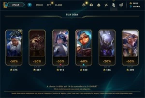 Conta lol mestre com skins prestigios e muita essencia e rp - League of Legends
