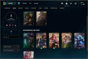 Conta ouro 1 barata com 8 skins e 38 champs - League of Legends LOL