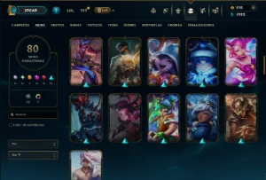 Bronze 4 com 140 Champs e 80 Skins +1 Rara ( JG / MID / SUP) - League of Legends LOL