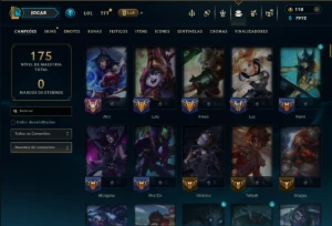 Bronze 4 com 140 Champs e 80 Skins +1 Rara ( JG / MID / SUP) - League of Legends LOL