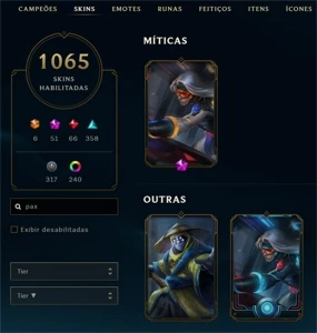 Conta League of Legends 1065+ skins muito conteúdo +TFT LOL