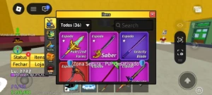 Conta com vários itens no blox fruits - Roblox