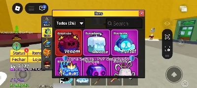 Conta com vários itens no blox fruits - Roblox