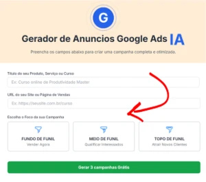 Gerador de Campanhas Google Ads com IA | Pronto para Lucrar! - Others