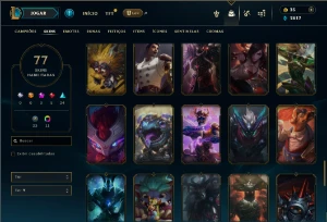 Ouro 4 com TODOS os champs e 77 Skins + 3 Prestigios - League of Legends LOL