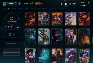 Ouro 4 com TODOS os champs e 77 Skins + 3 Prestigios - League of Legends LOL