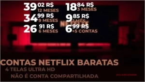 NETFLIX ULTRA HD 4 TELAS - Assinaturas e Premium