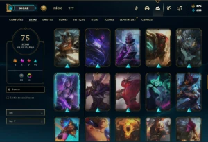Conta  bronze 4 com 125 Champs e 75 Skins ( MAIN JG ) - League of Legends LOL