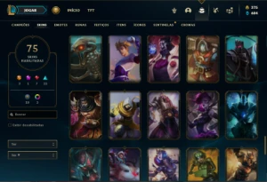 Conta  bronze 4 com 125 Champs e 75 Skins ( MAIN JG ) - League of Legends LOL