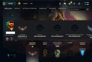 Conta  bronze 4 com 125 Champs e 75 Skins ( MAIN JG ) - League of Legends LOL