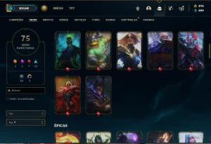 Conta  bronze 4 com 125 Champs e 75 Skins ( MAIN JG ) - League of Legends LOL