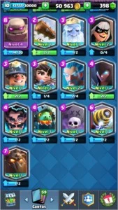 Clash Royale lvl 10 12 lendárias e 50k de ouro