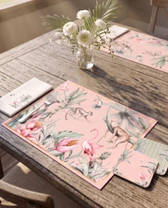 Mesa Coordenada – Kit Selva Tropical Rosa | 36 peças - Artesanato e Personalizados
